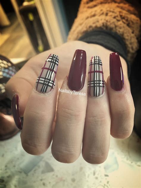 burberry nails coffin|burberry nail art designs.